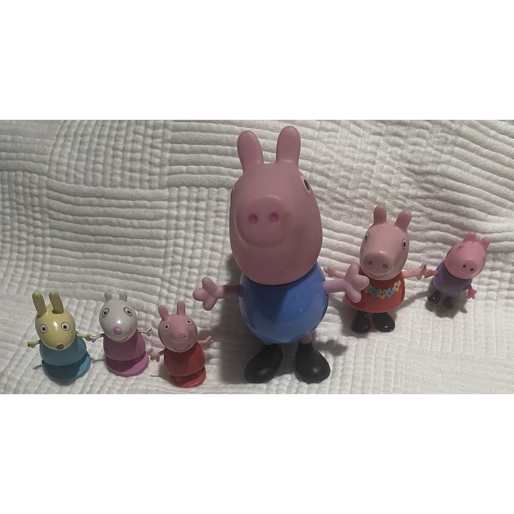 Peppa Pig Figures Lot of 6 Assorted Sizes Brands